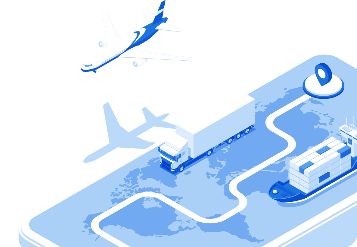 Graphic with plane and truck